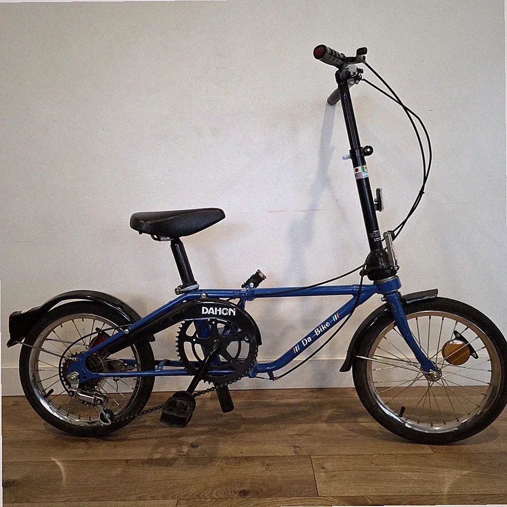 Vtg 80s Dahon DA BIKE Portable 5 Speed Folding Compact Travel RV Blue Bicycle